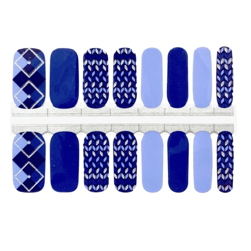 5 for $20 Nail Wrap - Blue Argyle